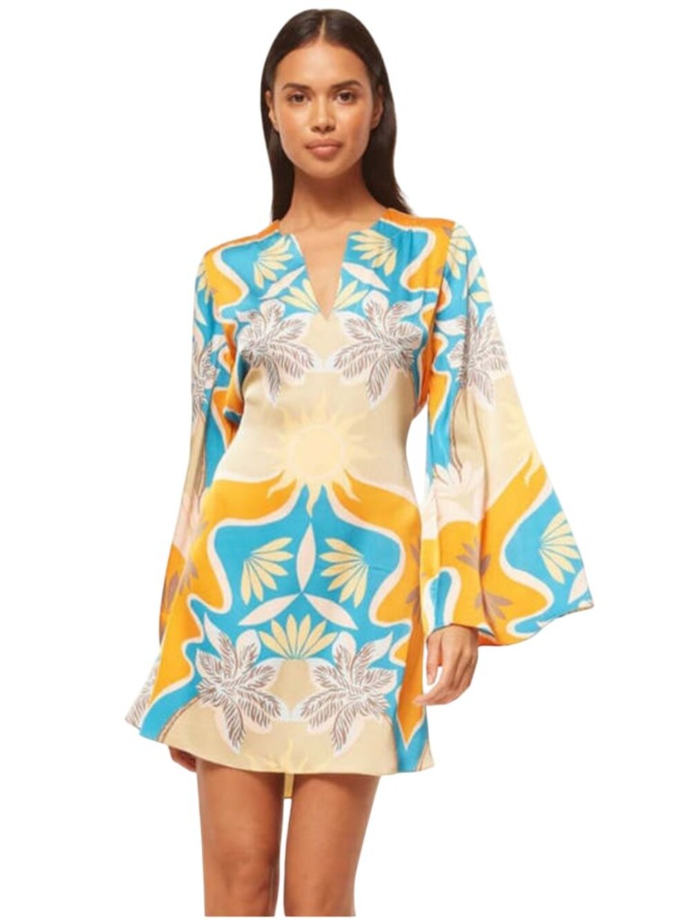 Misa Los Angeles Dusty Tunic Dress size XS mini long sleeve Bain de Soleil